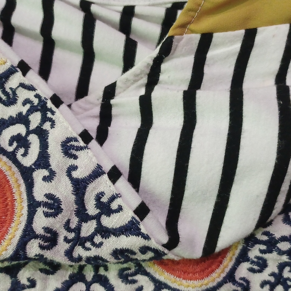 THML White Black Striped Tank with Yellow Panels and Orange Medallion Yoke - Picture 7 of 9